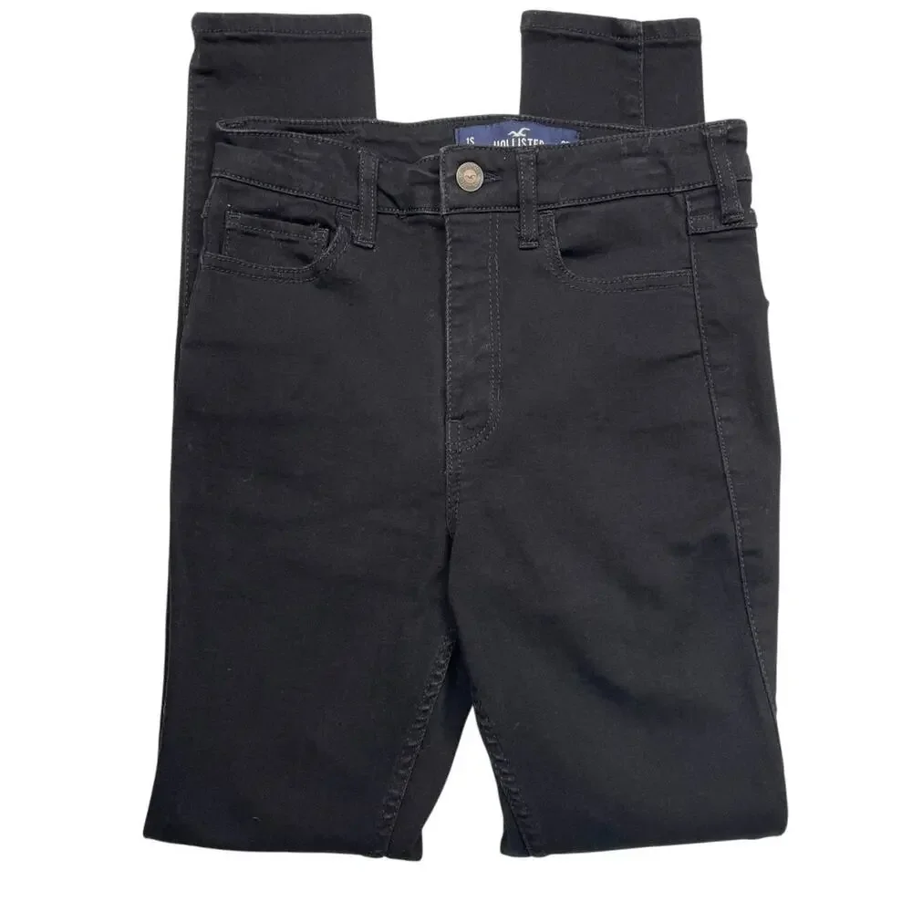 EUC - Hollister Black Super Skinny High-Rise Denim Jeans